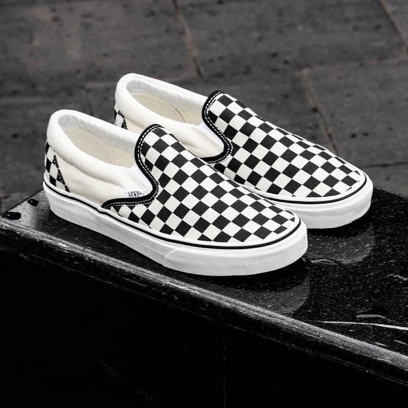 vans checkerboard slip on harga