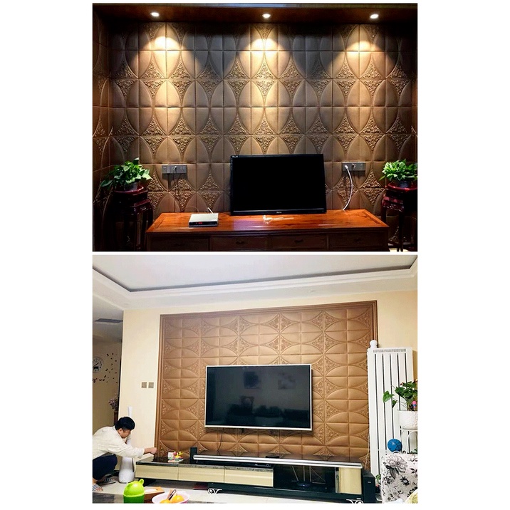 Stiker Dinding 3d Bahan Busa Tahan Air Warna Putih Emas Silver Biru Pink Coklat Indonesia 2021-7