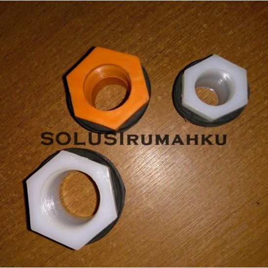 Mur Toren 1" PUTIH / Soket Toren 1 inch Lubang Tangki Air Tandon