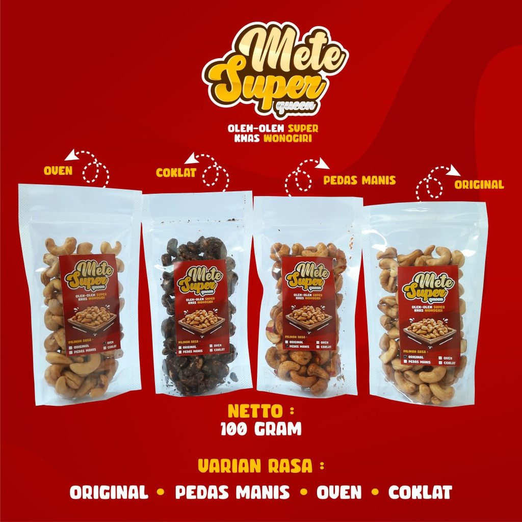 

Produk KacangMete MeteAnekaRasa100gr AsliWonogiri MeteSuper CAMILAN MeteGurihRenyah