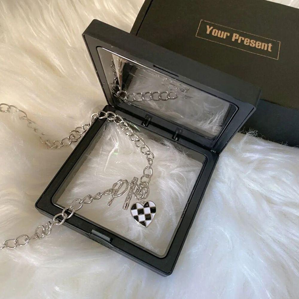 AUGUSTINA Perhiasan Wanita Unik Rantai Sederhana Gadis Vintage Hadiah Fashion Hati Cinta Liontin Gaya Korea Gelang