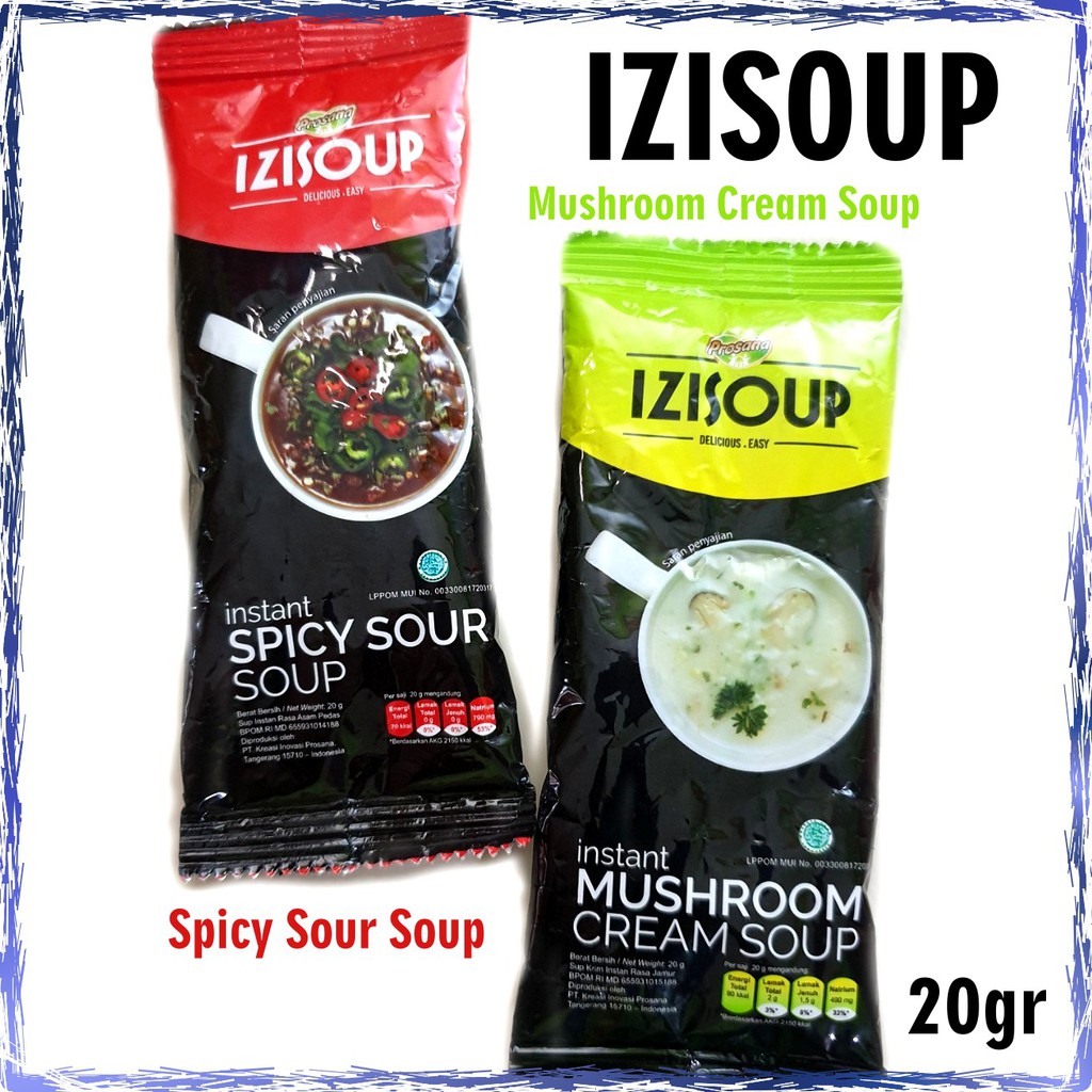 

Izisoup Instant Spicy / Mushroom Cream Soup Instan Bumbu Instant Sup Krim Jamur / Pedas 20gr