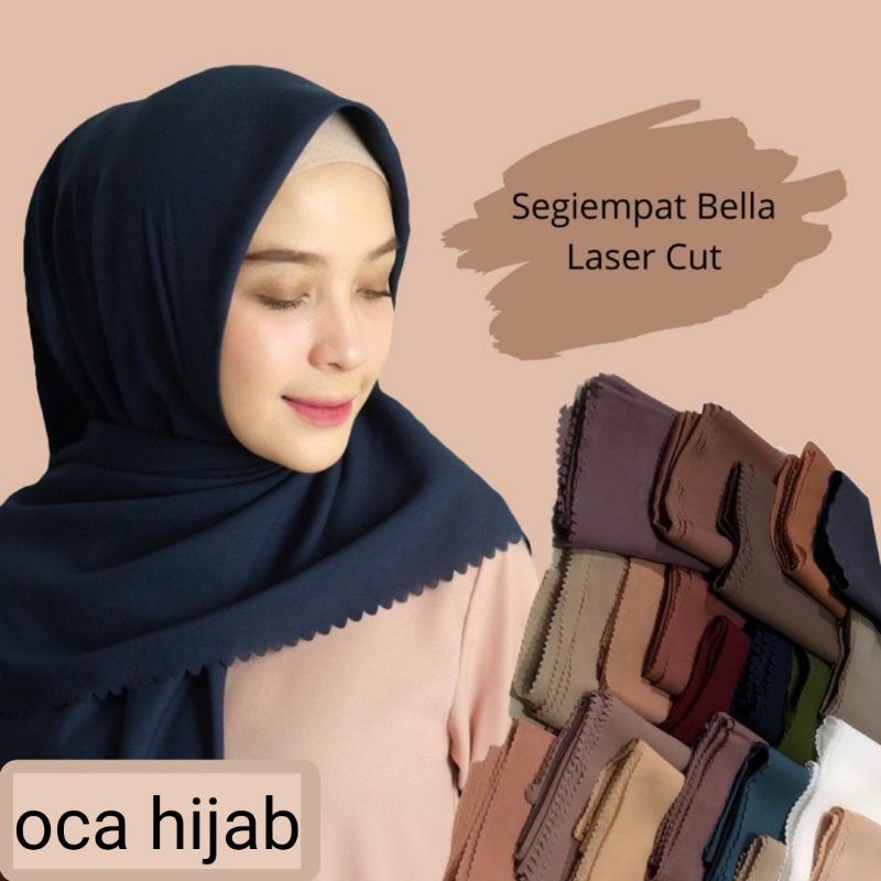 Hijab Bella LACER CUT pollycotton Premium