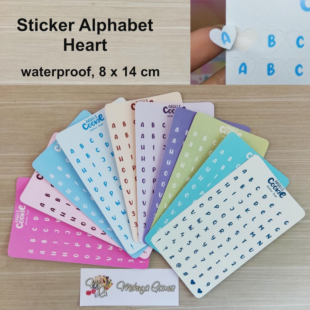 Sticker Alphabet Heart Love Huruf Hati Deco Case Journal Photo Card KPOP