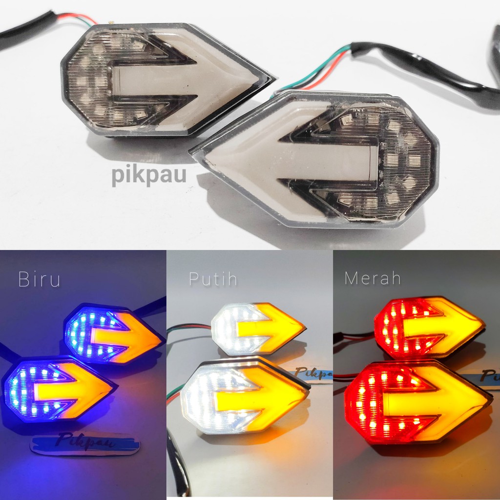 Lampu Sein Running LED Tempel Panah Untuk Universal Model Panah Sen Senja 2 Warna Fairing