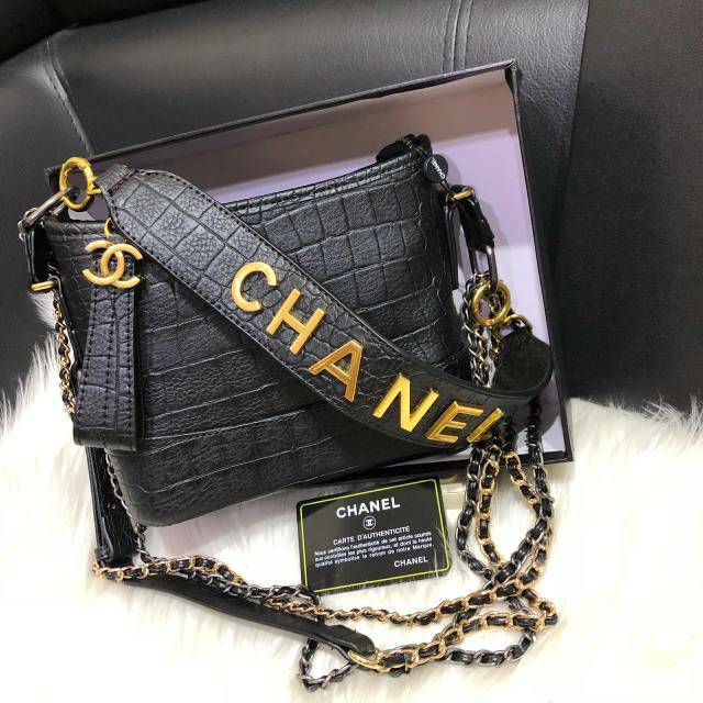Chanel Gabrielle Croco sling bag  Free box / chanel gabrielle sling bag