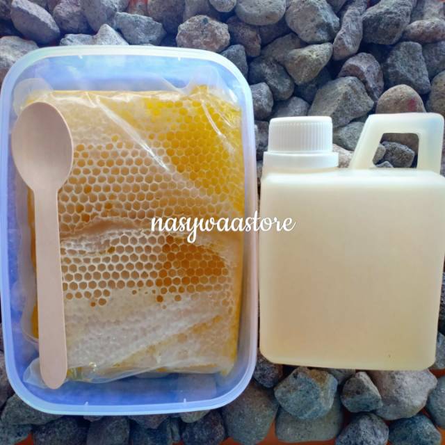 

Madu Sarang 500 gram Honeycomb Murni Peras Raw Honey Lebah Mellifera