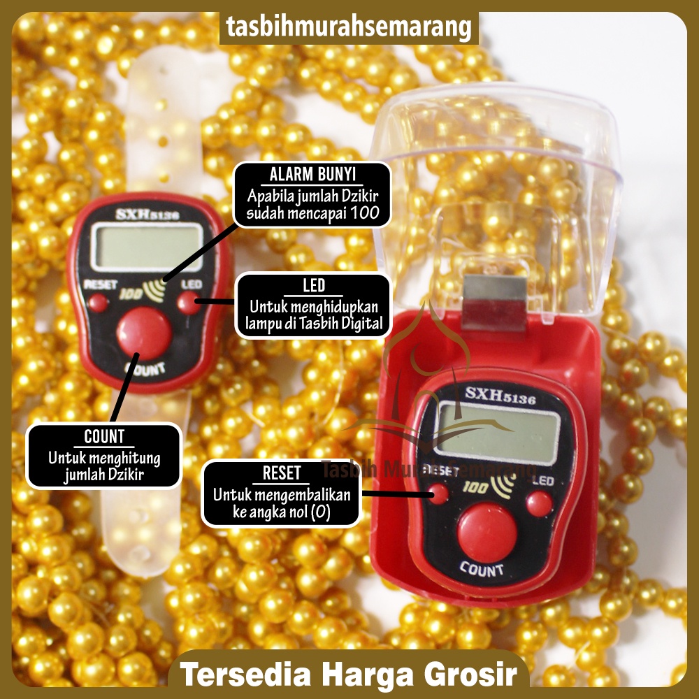 Tasbih Digital LED Mini ALARM kelipatan 100