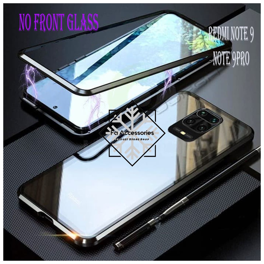 fa Case 360 Magnet Xiaomi Redmi Note 9 9pro - Bumper Magnetic Glass  Back Case Cover pro