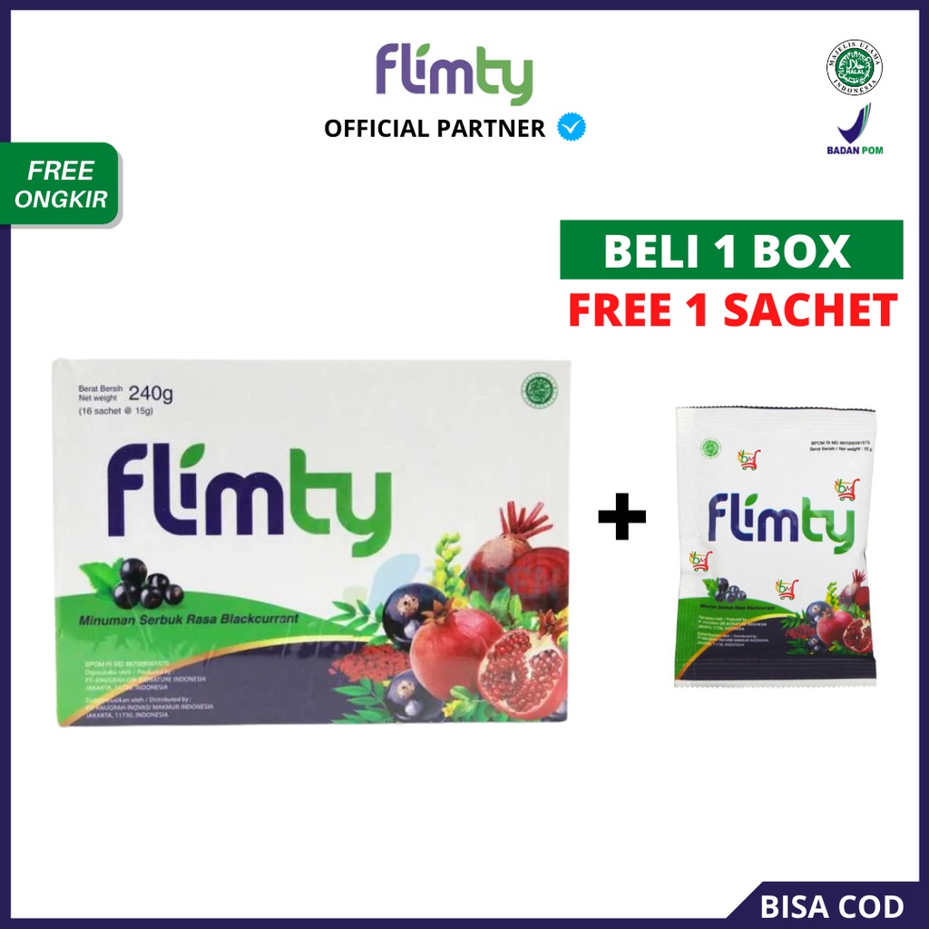 [ AGEN RESMI ] Flimty Fiber - Antidioksidan Rasa Blackcurrant dan Raspberry | Minuman Diet Pelangsing Original BPOM