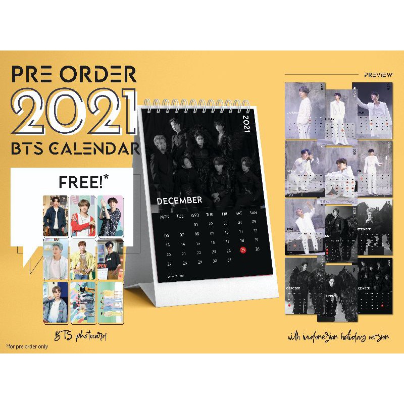 

kalender duduk kpop BTS / twice / straykids / exo