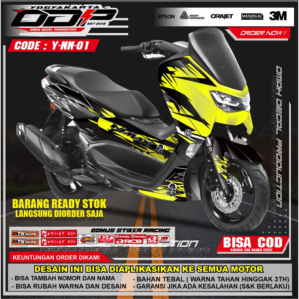 DECAL NMAX FULL BODY VARIASI AKSESORIS STIKER DEKAL STRIPING YAMAHA NEW NMAX 2020  STICKER MOTOR MOT