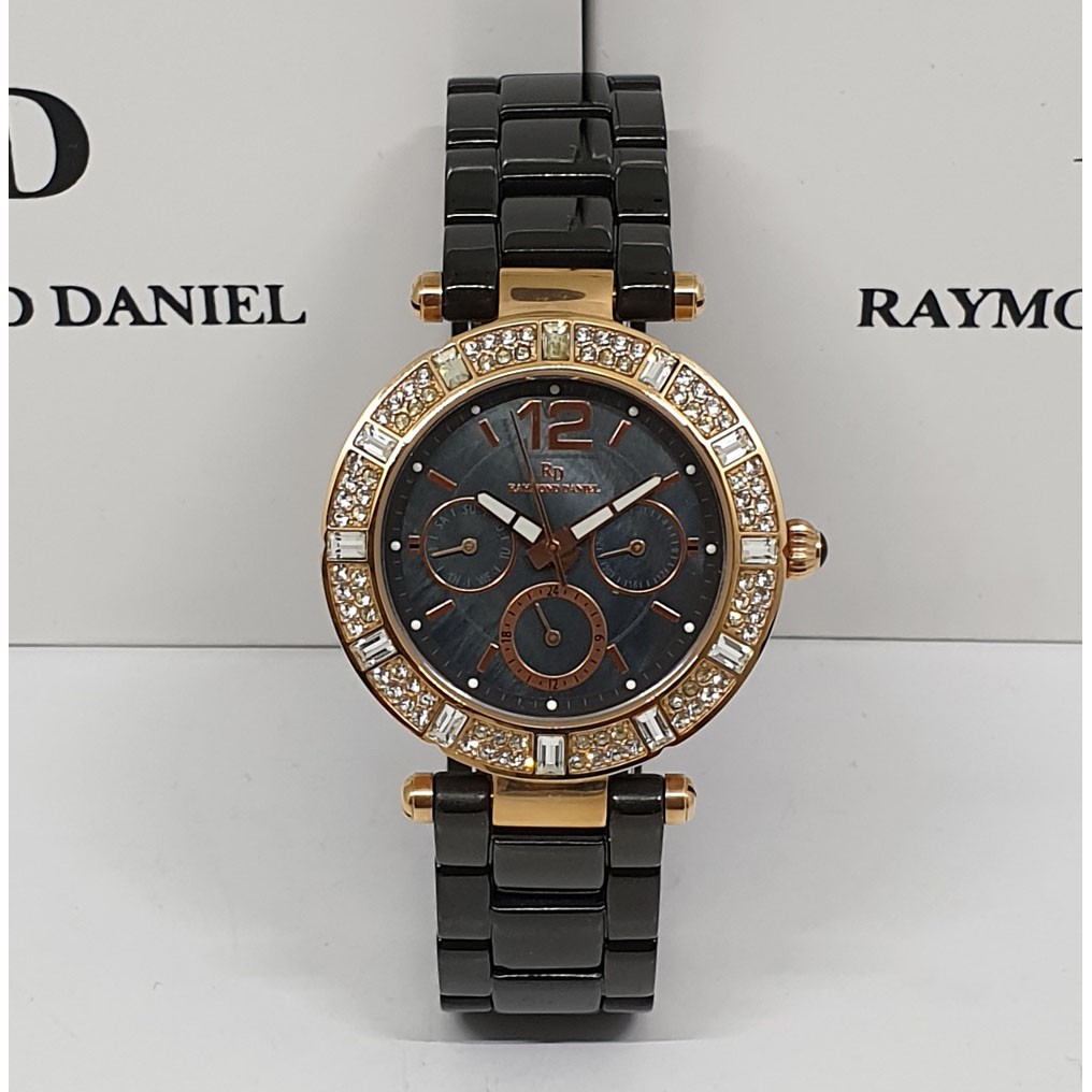 Raymond Daniel RD216 Rosegold Black Jam Tangan Wanita Original