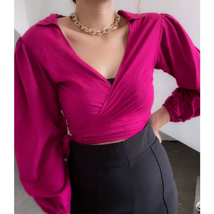 wrap top bes seller/kaira wrap top/brisia wrap top /kira kerah top