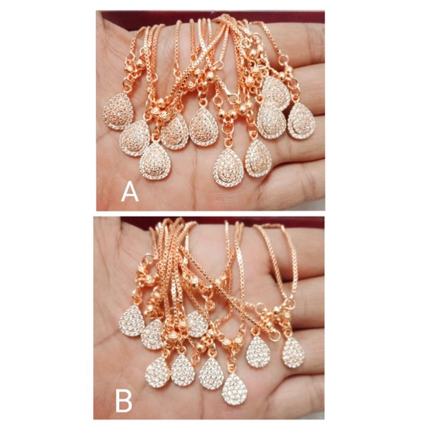 NK74. Kalung xuping wanita lapis emas dgn mata zircon ukuran 45 cm koye