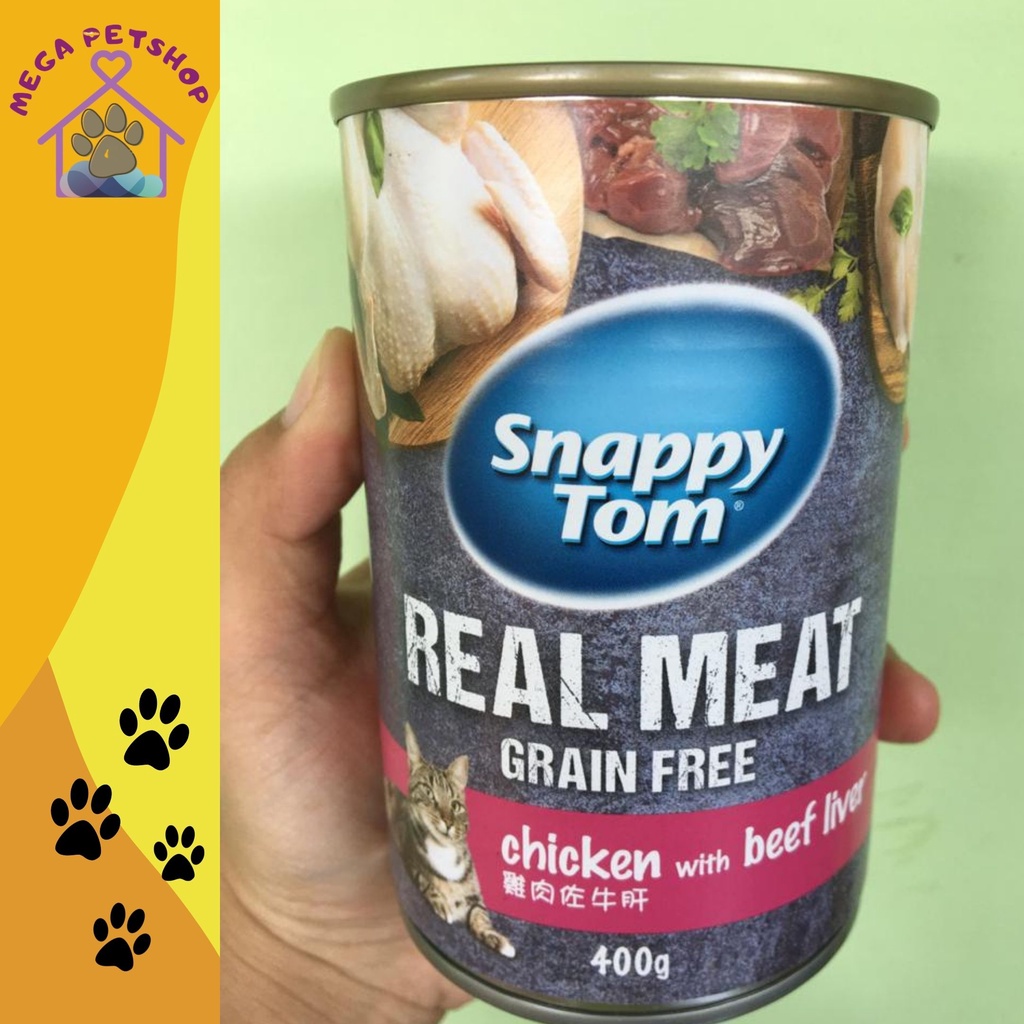 Snappy Tom Cat Wet Food Chicken Beef Liver Flavour 400 gr/Makanan Basah Kucing Rasa Ayam & Hati Sapi