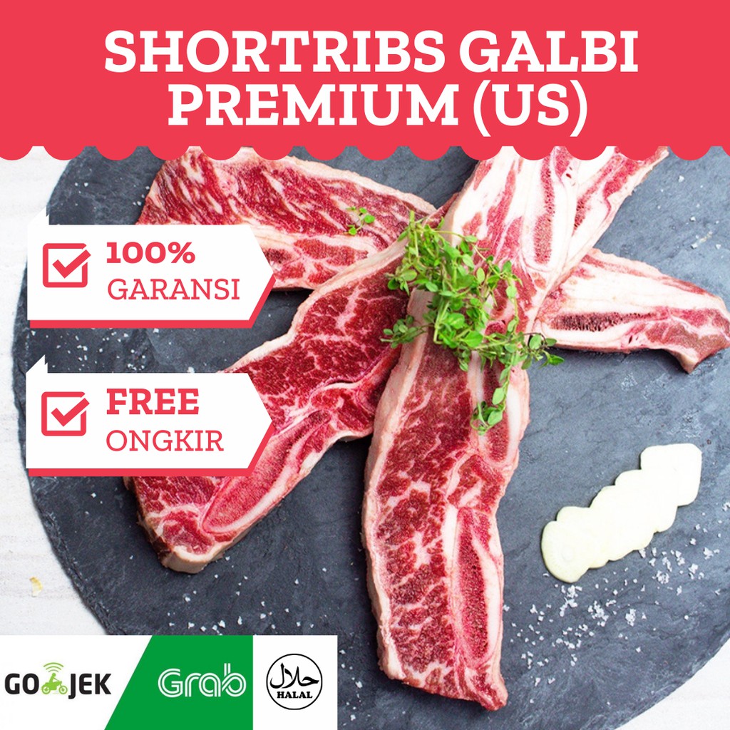 

Galbi (US), 500g/ Kalbi / Short Ribs / Korean BBQ / Bulgogi / Daging Sapi Slice