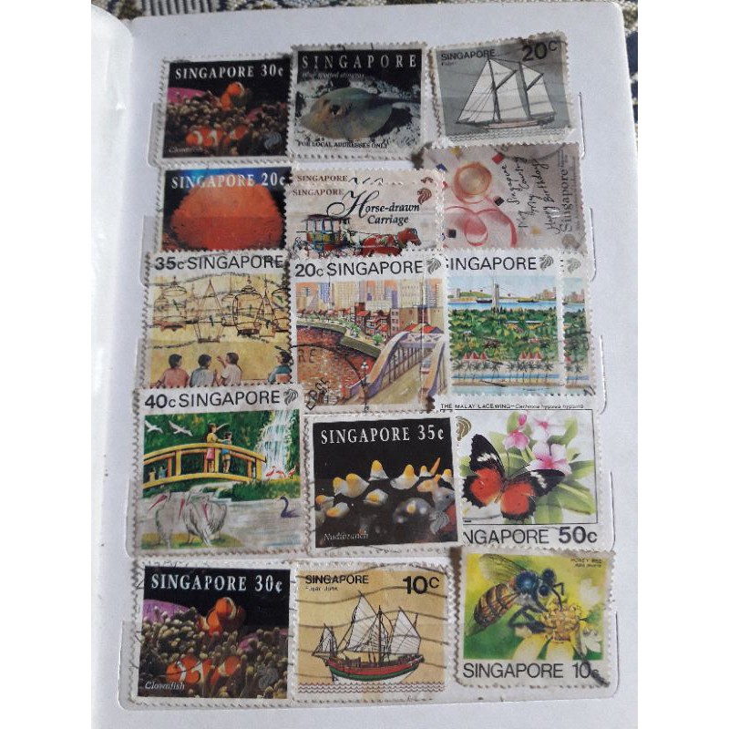 perangko kuno singapore.