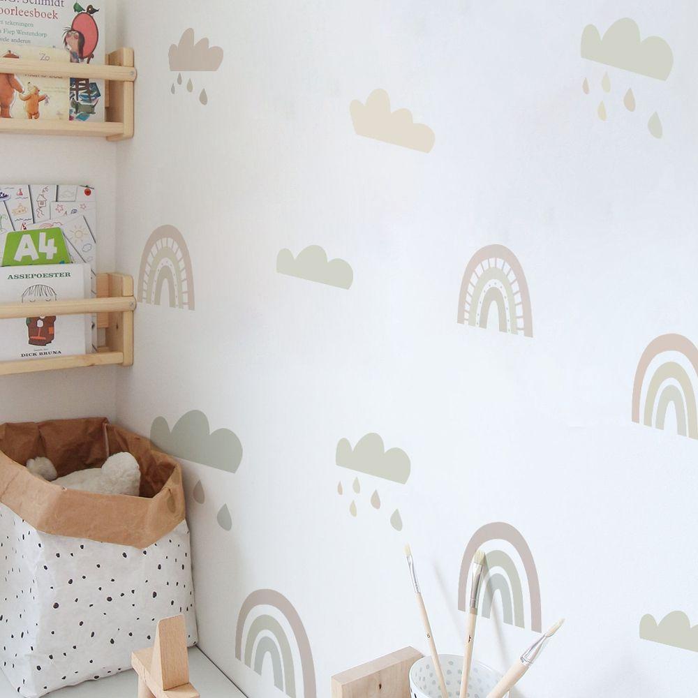 Nickolas1 Pelangi Stiker Dinding Removable Self Adhesive Jendela Furniture Mobil Kupas Dan Tongkat Untuk Kamar Anak Nursery Decor Wall Decals