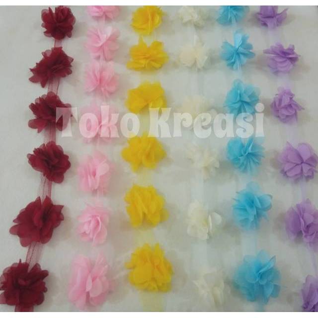 Bunga frill sifon per pcs dan lusinan