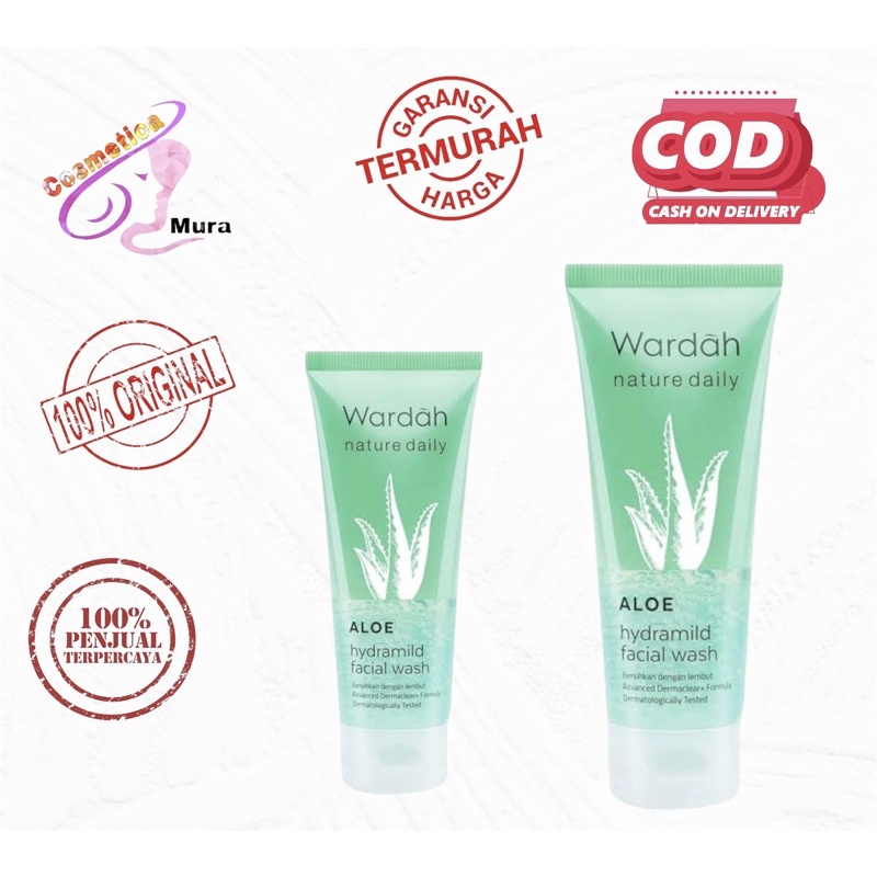 Wardah nature daily aloe facial wash / sabun cuci muka wardah hydramild