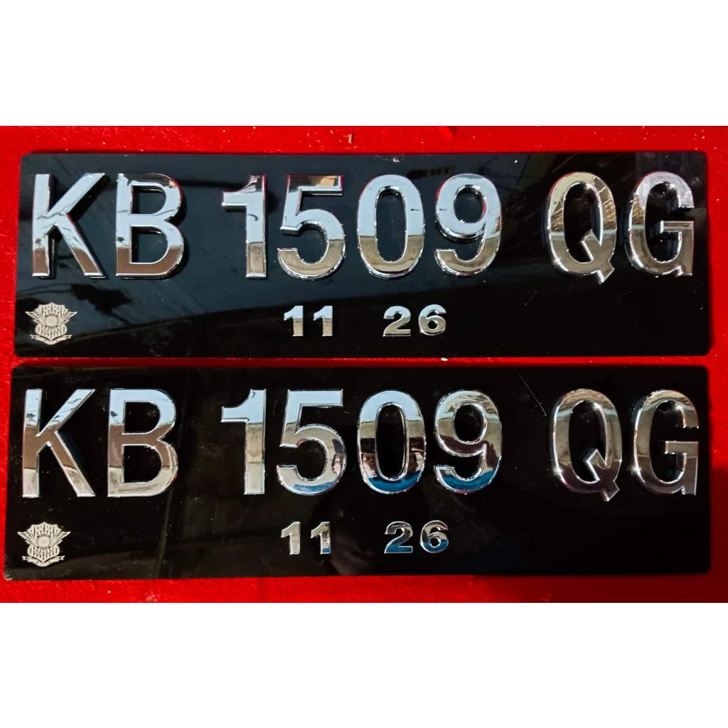 plat mobil Timbul Chrome Cembung