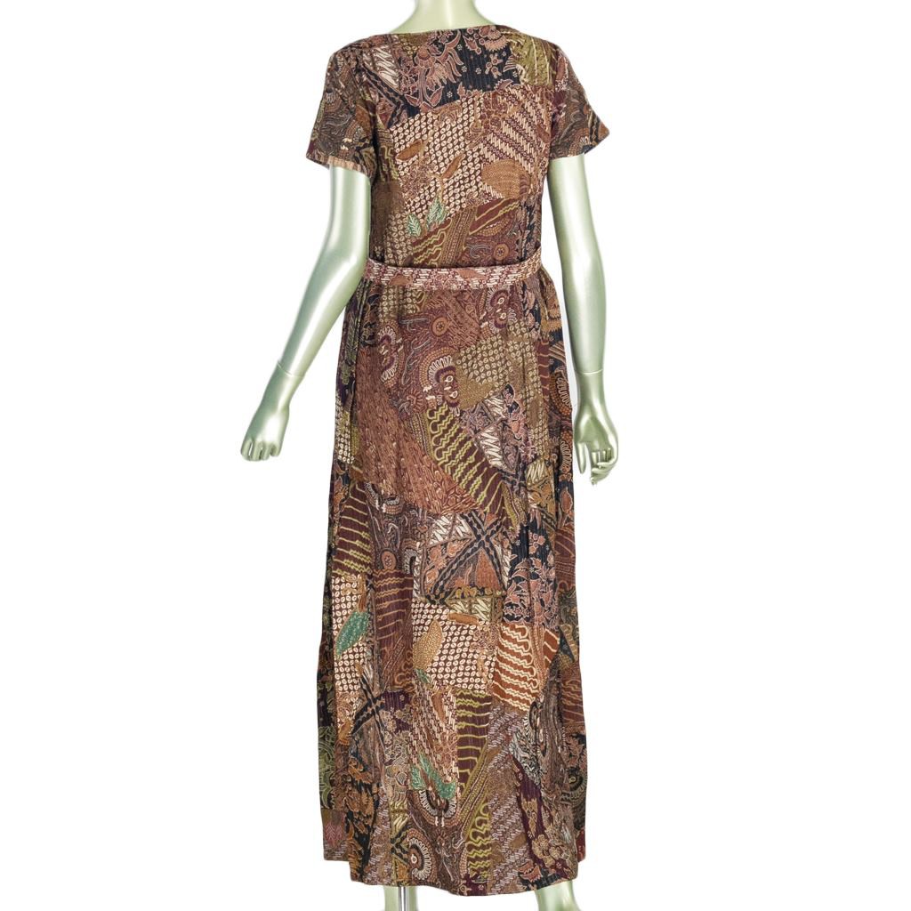 LONG DRESS PRINCESS BATIK MBL BENANG TINDIS LENGAN PENDEK GAUN WANITA