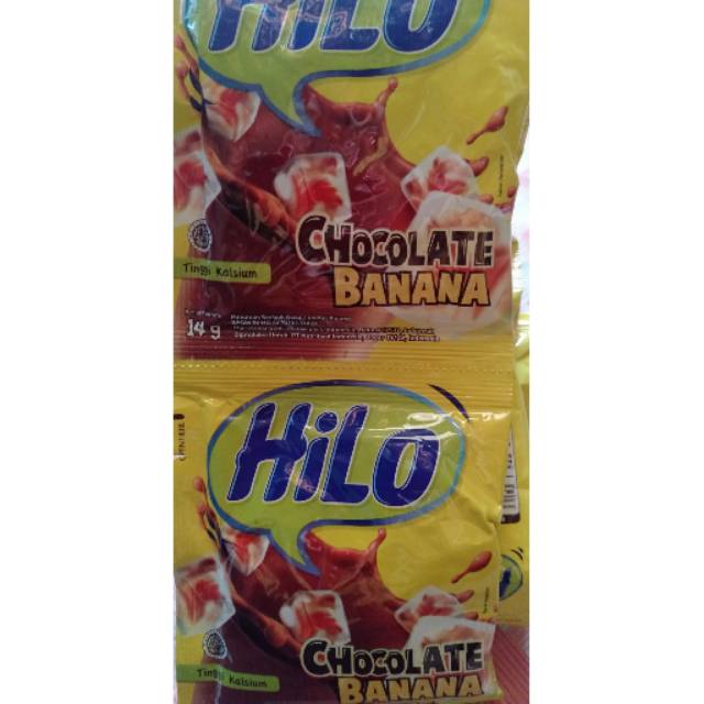 

Susu Hilo chocolate banana 10pcs x 14gram ( kemasan renceng )