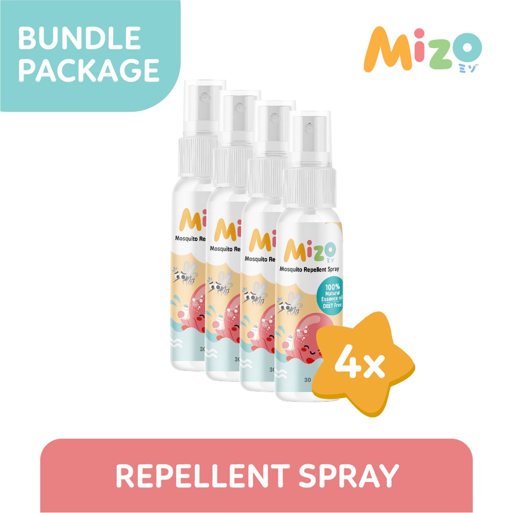 MIZO Mosquito Repellent Spray 30 ml X 4 Pcs