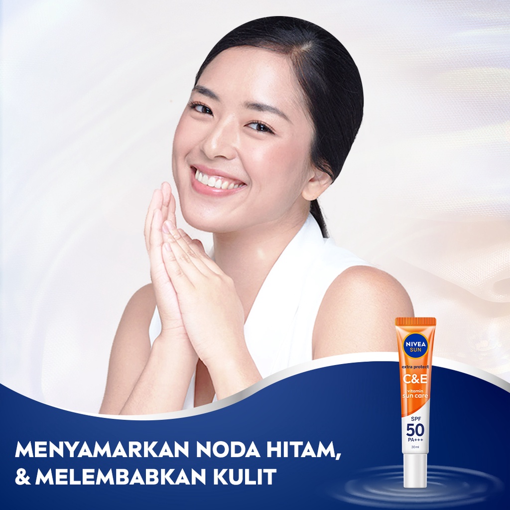 ★ BB ★  NIVEA Sun Extra Protect C&amp;E SPF50 30mL | Sunblock Wajah - Menyamarkan Noda Hitam - Melembabkan Kulit