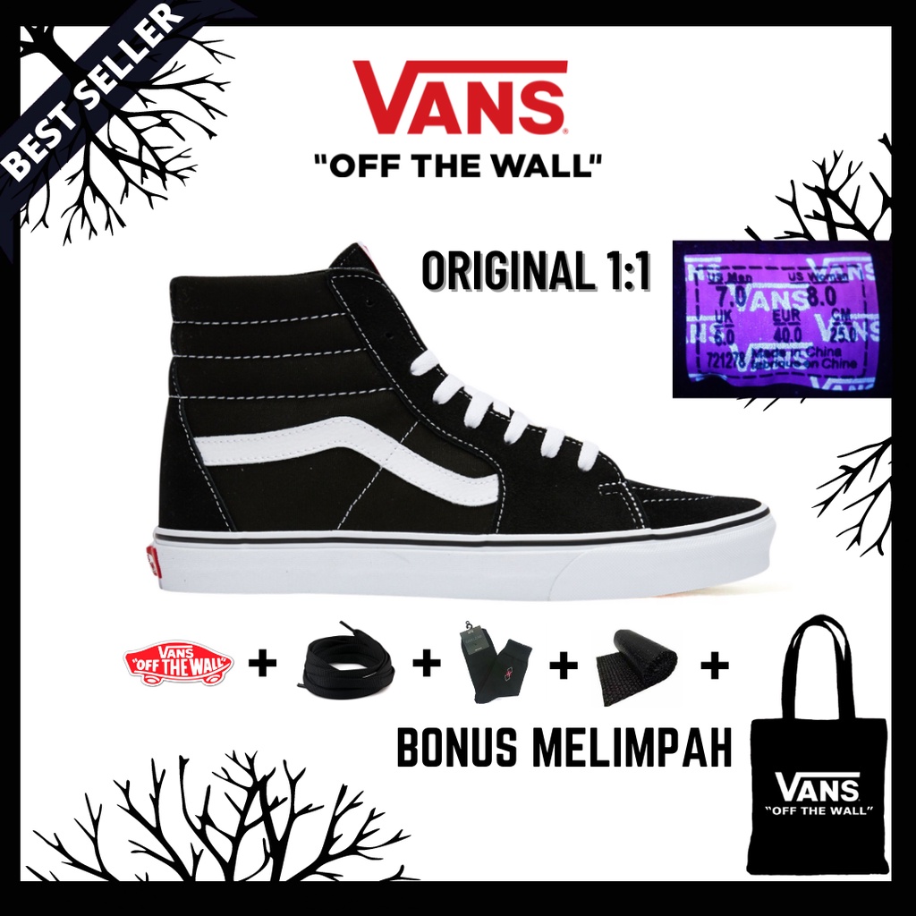 VANS SK8 HI BLACK WHITE / VANS SK8 HIGH CLASSIC