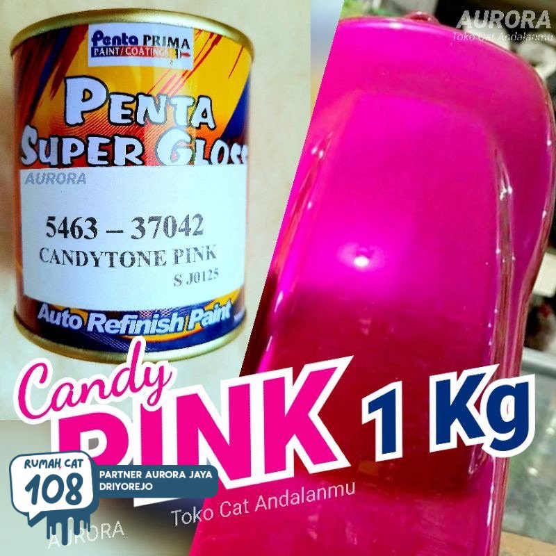 Rumah Cat - Cat Penta Super Gloss Candytone Pink 1Kg Candy Tone Merah Muda/ Duco Sepeda Motor Mobil 