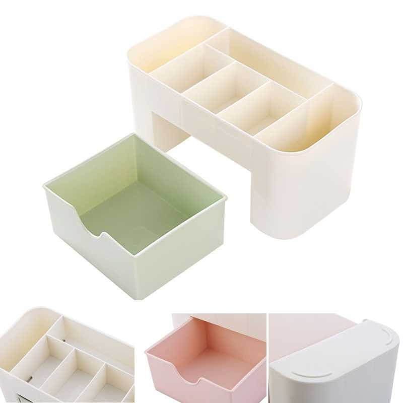 Korean Make Up Storage Box Rak Laci Tempat Penyimpanan Cosmetic Organiser Kosmetik Plastik Mini