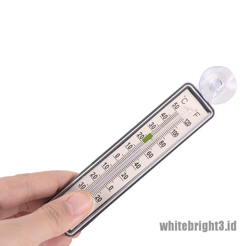 ❤White3 Warna Putih❤ Termometer Pengukur Suhu Air Bahan Kaca Dengan suction Cup