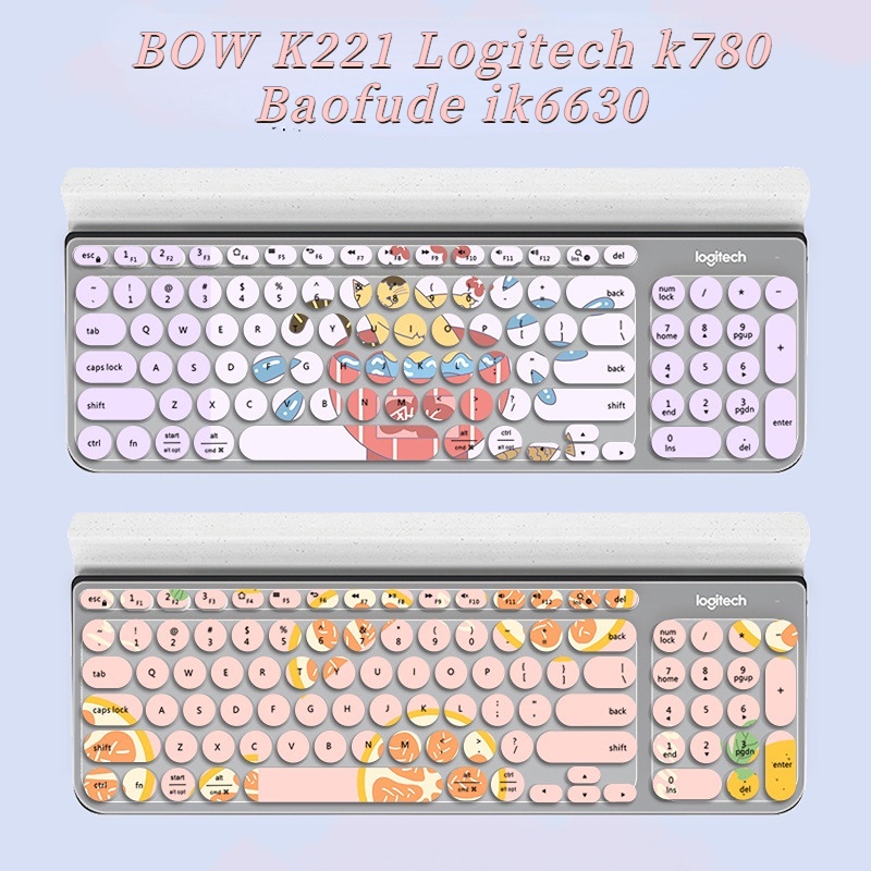 Film Pelindung Debu Motif Kartun Bunga Untuk Keyboard Laptop Hangshi K221 Logitech k780 Baofude ik6630