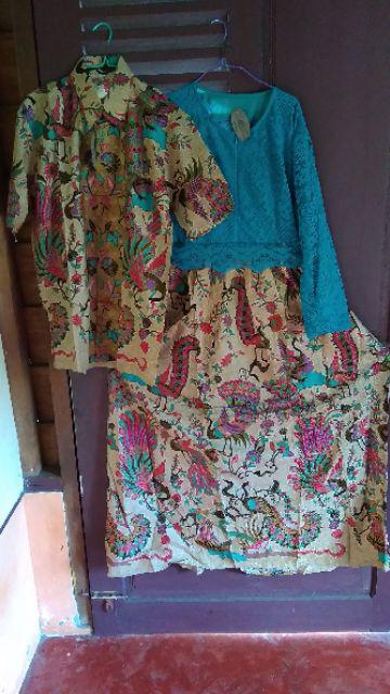 Couple Cindrawasih Maxi Gamis Premium Sogan Sarimbit Gamis Batik Klok Muslim Pesta