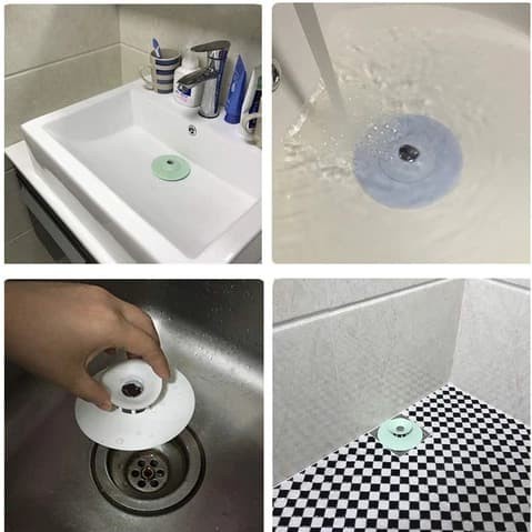 (DPT 2pcs) Avur 2 in 1 Flexible Drain Stopper Sink Strainer Plug tutup saringan A