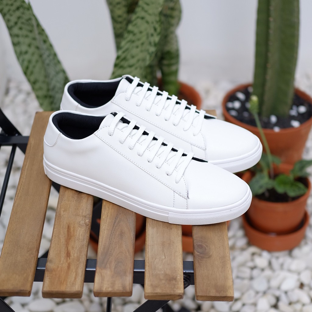 Phoenix White | Sneakers Putih Sepatu Casual Kasual Polos Ori Pria Cowok Footwear | Oxwalker FORIND