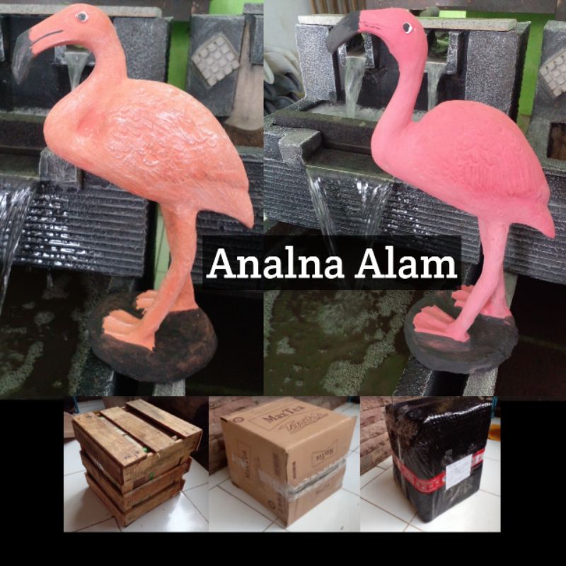 patung burung bangau miniatur flamingo/patung bangau/patung taman