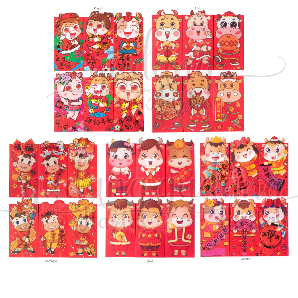 

Angpao Sapi Panjang Tebal Angpao Imlek 2021 Angpao Shio Sapi Cow Red Envelope Angpao Imut GH 311336