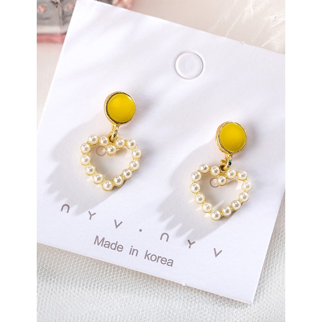 LRC Anting Tusuk Fashion Love Millet Beads Earrings F65364