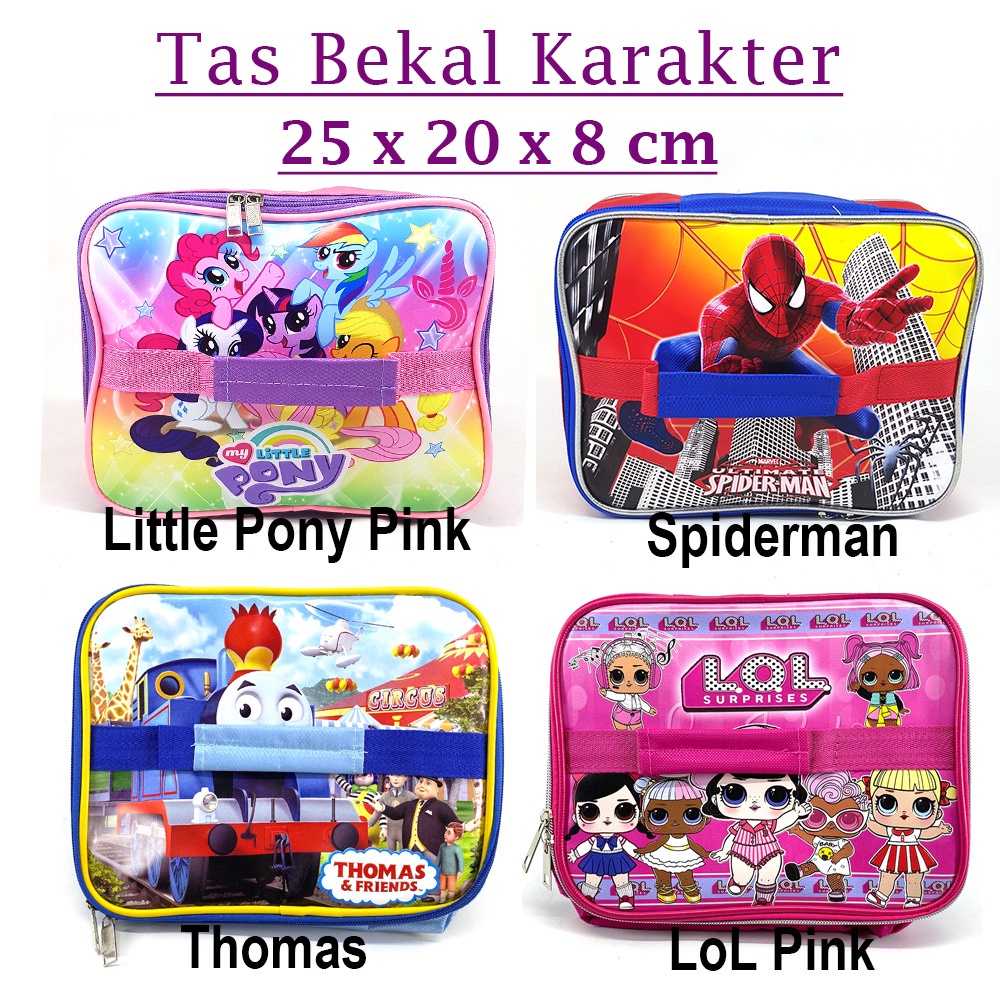 Tas Bekal Karakter Kotak Makan Insulated 25x20x8cm