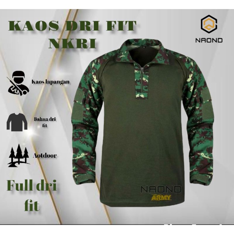 Kaos BDU Loreng lengan panjang / Kaos Drifit Tactical / Kaos Dryfit Kombinasi Loreng