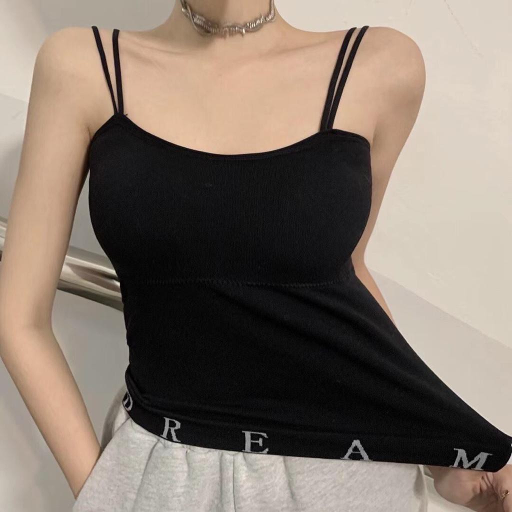 Feminin Tank Top Bra Import Korea Tali Double Inner Tangtop Panjang Elastis-6