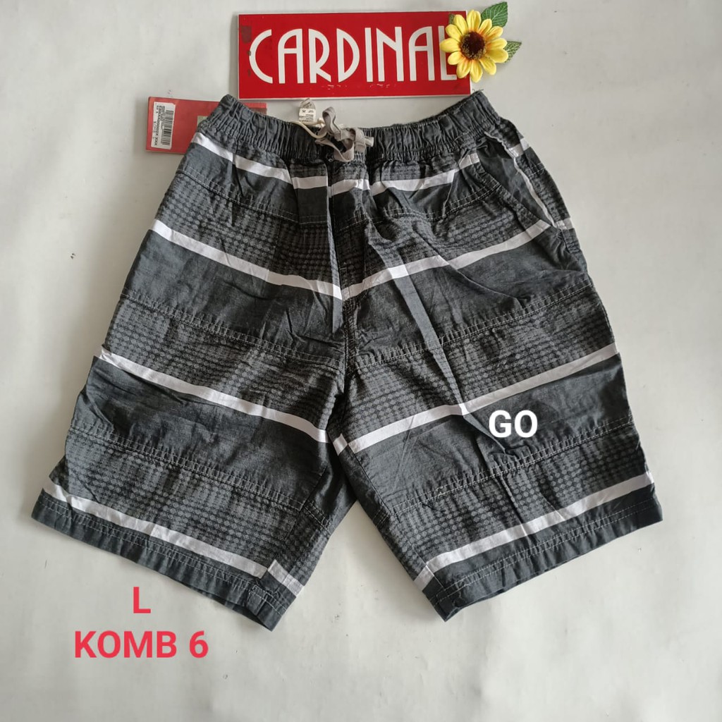 gof L CARDINAL KOMBINASI CELANA PENDEK KARET KOLOR Katun Casual Soft Jeans Murah Santai Original