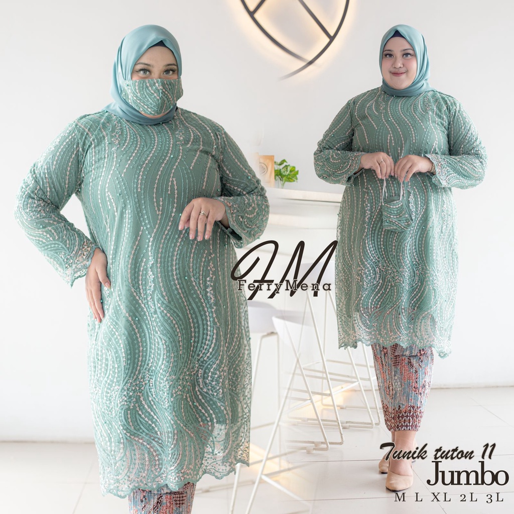 Ready tunik tulle tuton bigsize//tunik pesta jumbo//tunik tulle modern