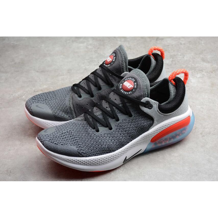 nike joyride run flyknit dark grey bright crimson