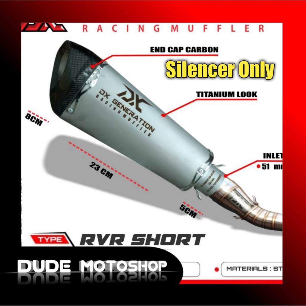 Knalpot RVR Short Stainless DX Generation Racing