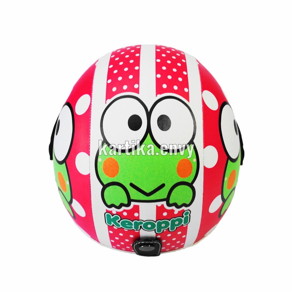 Helm Anak Standart Kaca Half Face Scoopy Original Karakter Keroppi keropi