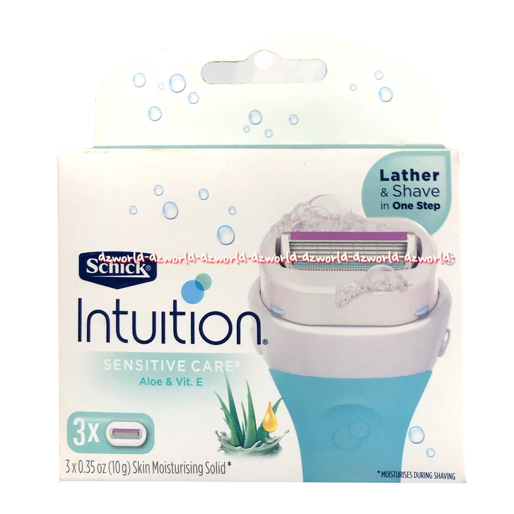 Schick Intuition Aloe Vit E Geen Refill Pisau Cukur Wanita Schick Lidah Buaya Alat Cukur Wanita